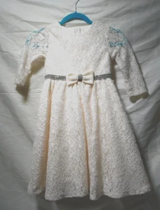 Rare Editions White Cream Color Crochet A-Line Bouffant Belt  - Girls Size 6X - Picture 1 of 14
