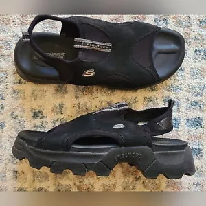 RARE Vintage 90's Skechers Black Jammers Slingback Sandal Women's Size 10 - Picture 1 of 12