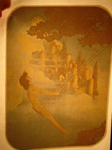 SWINGING IN A DREAM VINTAGE 1970's FANTASY IRON ON TRANSFER B-10 -NICE! - Picture 1 of 2