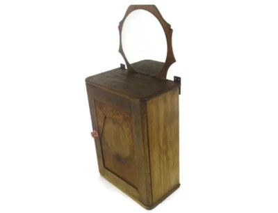 Apothecary Bathroom Medicine Kitchen Cabinet Art deco  Hand carved Wood Gorgeous - Image 1 of 4