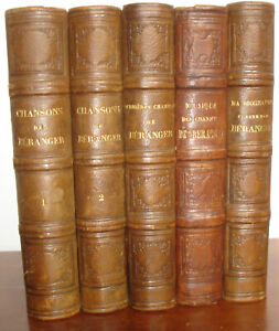 BERANGER - CHANSONS - 5 Volumes In-8- 1825 -  Portrait GRAVURES