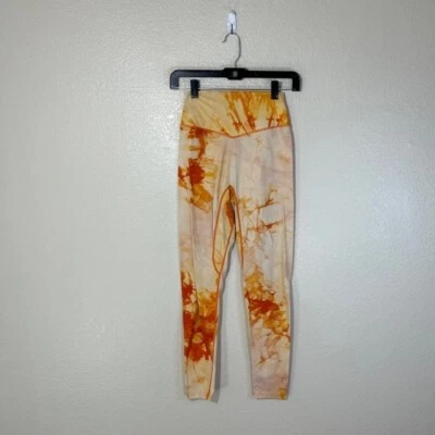 Balance Athletica Leggings Womens Medium Orange Yellow Tie Dye Gym Workout Logo - Imagem 1 de 4