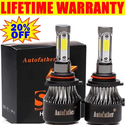 2PCS 9012 LED Headlight Bulbs kit High Low Beam 6500K Super Bright Power 3000W - Image 1 of 4