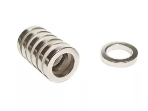 D 3/4" x 1/2" id x 1/8" thick, N52, Rare Earth, Neodymium Ring Magnet -Pack of 8 - Picture 1 of 1