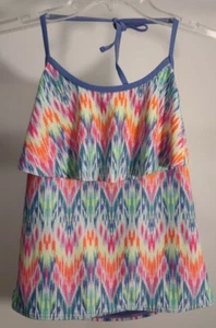 Girl's Rainbow Circo Swimsuit UPF 50+ 1pc Tankini TOP ONLY XL - Picture 1 of 6