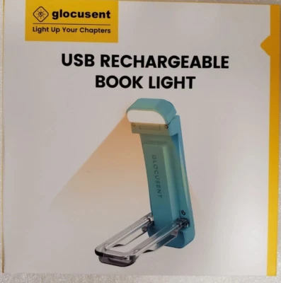 Glocusent USB Rechargeable Book Light for Reading  Portable Clip-on LED BLUE - Image 1 of 4