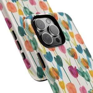 Watercolor Tulip Phone Case - Vibrant Floral Spring Design, Artistic Aqua Terra - Picture 1 of 177