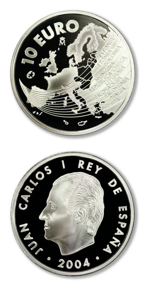 Spain Eastern Expansion of the EU 10 Euro 2004 Proof Silver Crown - Image 1 of 1