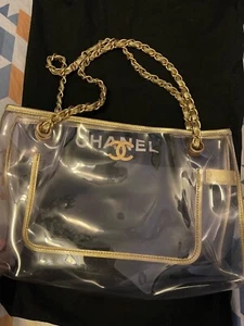 Authentic Chanel Clear PVC Gold Chain Shoulder Bag - Picture 1 of 10