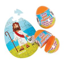 Religious Puzzle-Filled Plastic Easter Eggs, 12 Pc., Party Supplies, 12 Pieces