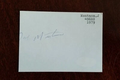 Rare Joe Montana Signed 3 x 4  Index Card 1978 Rookie Signature JSA Certified  - Image 1 of 4