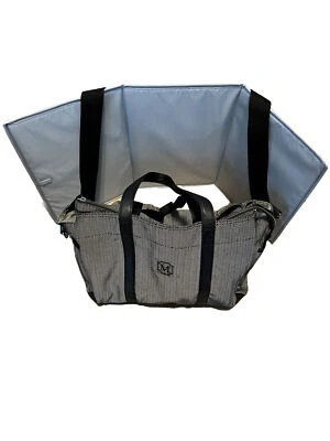 Preowned Pottery Barn Kids  Diaper Bag Black Herringbone Design M monogram - Image 1 of 4