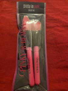 Pinky B Beauty Pretty In Pink Juego de brochas de maquillaje contorno de rubor en polvo 2 piezas selladas - Imagen 1 de 1