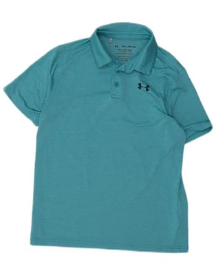UNDER ARMOUR Boys Heat Gear Polo Shirt 13-14 Years XL Blue Polyester DN10 - Image 1 of 3