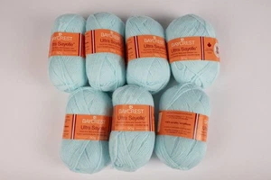 7 Skeins Vintage BAYCREST Ultra Sayelle Baby Yarn in Aqua 1.75 oz ea Canada - Picture 1 of 7