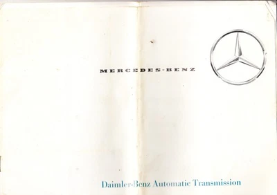 MERCEDES BENZ  AUTOMATIC TRABNSMISSION SALES BROCHURE late 50s early 60S - image 1 of 2