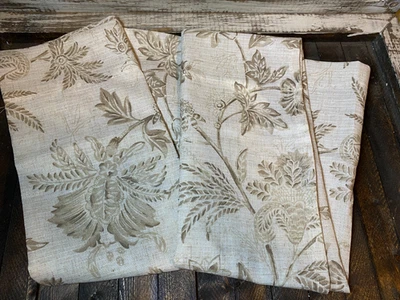 2 Pcs (1 Window) Brown Beige Small Window Curtains With Leaves 24X26in - Image 1 of 4