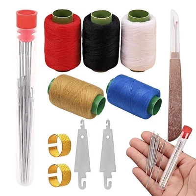 37PCS Big Eye Steel Sewing Tool Set, Needle and Thread Kit, Threader and Needle - Image 1 of 4