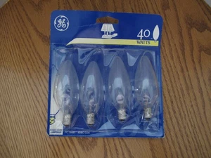 GE 4 Pack 40W Clear Decorative Light Bulbs Candelabra Base - NEW - Picture 1 of 4