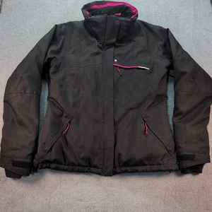 Salomon Clima Pro 10000 Ski Snow Jacket Womens Size L Black Pink No HOOD - Picture 1 of 21