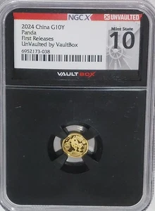 2024 CHINA .999 Gold PANDA 1st Release 10 Yuan Coin NGCX Mint State 10 VAULTBOX - Bild 1 von 3
