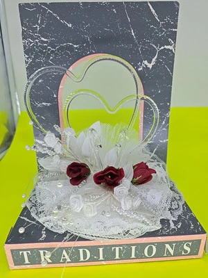 GRANDES Cisnes Románticos Soplados a Mano Vidrio Girado Pastel Topper Corazón 2 Cisnes de Natación Foto 1 de 4