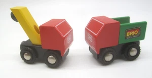 Brio Wooden Railway Tow Truck Set #33521 1980s Breakdown Lorry EUC - Picture 1 of 8