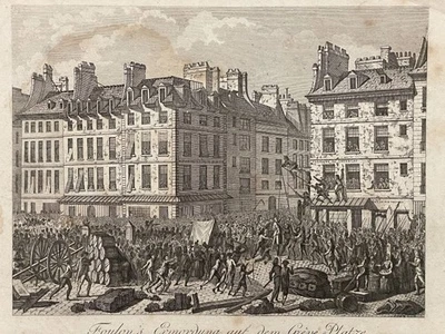 Kupferstich Französische Revolution 1789 Ermordung Foulon Place de Grève 19. Jh. - Bild 1 von 4