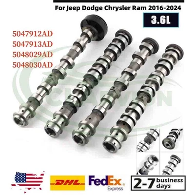 Árboles de levas de admisión y escape de 4 piezas para Jeep Wrangler Dodge Chrysler Ram 2016-24 3,6 L Foto 1 de 4