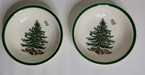 Spode England CHRISTMAS TREE Fruit / Dessert Bowls - Set of Two S3324 AO - Picture 1 of 7