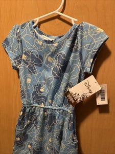 New LULAROE Disney Minnie Mouse Kids MAE GIRLS SIZE 4 Pocket DRESS Blue - Picture 1 of 6