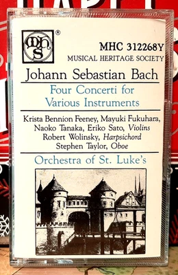 JOHANN SEBASTIAN BACH / 4 CONCERTI FOR VARIOUS INSTRUMENTS CASSETTE ~ 1990 MHS - Image 1 of 2