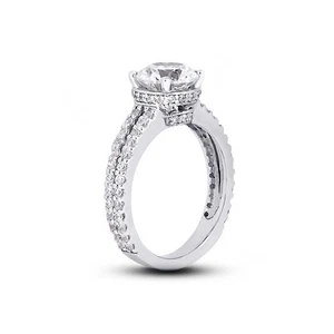 5 1/2 ctw F Si3 Rundschliff Erdabbau Zertifiziert Diamanten 950 Plat. Akzentring - Bild 1 von 3