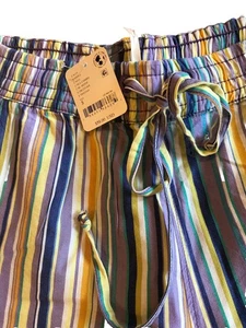 Pantalones Cortos Free People Saylor Popelina Rayas Mar Combo Talla Pequeña Nuevo con Etiquetas $58 Bermudas - Imagen 1 de 9