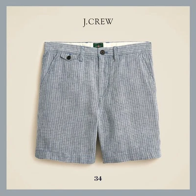 NWT - J. Crew Men's 7" 100% Linen Short, Harold Canvas Blue Sz 34 - $89 - Image 1 of 4