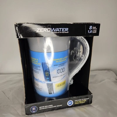ZeroWater 1.9L 8 Cup Water Filter Jug With Advanced 5 Stage Filter New Sealed - Image 1 of 4