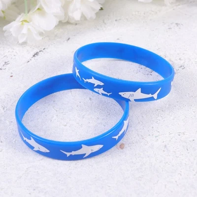  10 Stück Hai-Silikon-Armbänder, Hai-Silikon-Armbänder, Kinder-Gummi-Armbänder - Bild 1 von 4