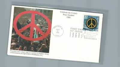 1999 First day Cover #3188m Peace Symbol, Protesters 1960's Mystic Cachet - Image 1 of 2