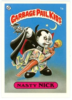 UK MINI 1st Series 1985 Topps Garbage Pail Kids OS1 NASTY NICK Card Sticker GPK - Image 1 of 2