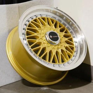 16x7 Gold Wheels Vors VR3 4x100/4x114.3 30 (Set of 4) 73.1 - Picture 1 of 7