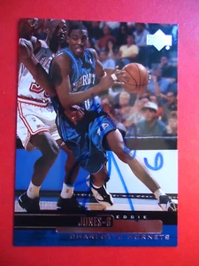 Eddie Jones - 1999 Upper Deck Autographed card # 12 - Charlotte Hornets - Picture 1 of 2