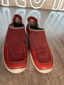 Vintage Y2K RED Prada Shoes Linea Rossa Neoprene Slip Ons Sport Men's 10 VTG - Picture 1 of 14