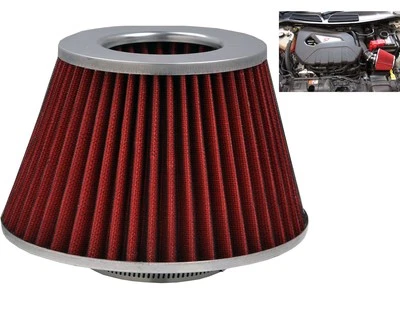 Red Grey Induction Kit Cone Air Filter FOR DAIHATSU YRV 2001-2016 - Image 1 of 2