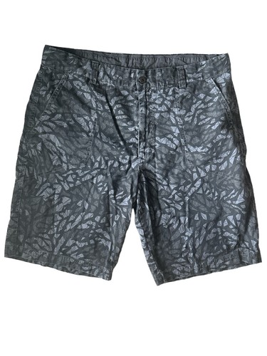 JORDAN Pantaloncini chino in cotone chino grigio design geometrico da uomo taglia 38 con cordino