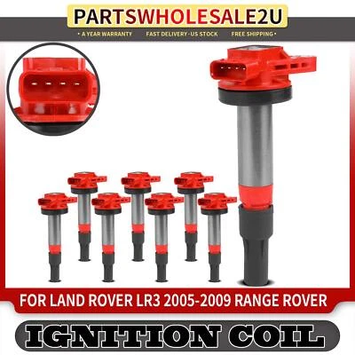 8x Bobina de encendido roja para Land Rover LR3 2005-2009 Range Rover 2006-2009 Jaguar Foto 1 de 4