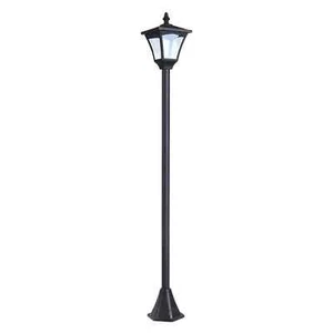 Garden Solar Post Lamp Photosensitive LED Lantern Bollard Pathway 1.2M Black - Picture 1 of 12