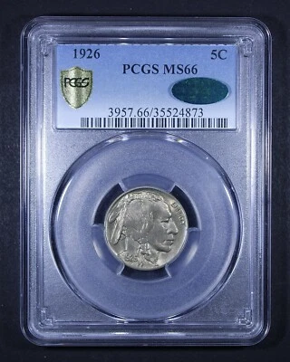 1926 Buffalo Nickel - 5c PCGS MS66 CAC ✅ - PCGS Gold Shield - Image 1 of 4