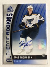 2017-18 SP Game Used - Authentic Rookies Blue Autographs #97 Tage Thompson