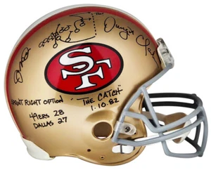Joe Montana & Dwight Clark Signed San Francisco 49ers Full Size Helmet The Catch - Picture 1 of 3