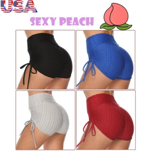 Womens High Waist Shorts Hip Lift Scrunch Booty Yoga Pants Tiktok Gym Leggings - Picture 1 of 16